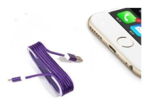 iPhone Örgü Şeklinde Renkli Çelik Şarj Data Kablosu - Mor