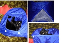 Mavi Pet Çadırı Pet Hut Kedi ve Köpek Evi İç- Dış Mekan Katlanır Pet Kulubesi