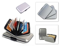 Metal Görünümlü Plastik Kredi Kartlık - Gri