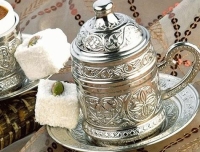 Osmanlı Motifli Kahve Fincanı - Gümüş