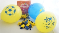 Sarı Lacivert Baskılı Balon 50 Adet