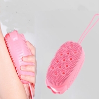 Süngerli Silikon Duş Fırçası - Peeling Banyo Kesesi